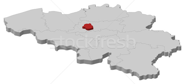 Map of Belgium, Brusseles highlighted Stock photo © Schwabenblitz