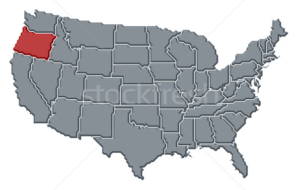 Map of the United States, Oregon highlighted Stock photo © Schwabenblitz