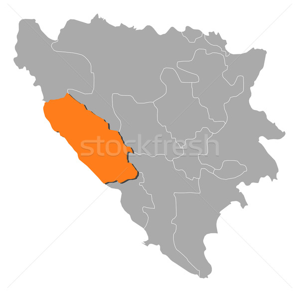 Map of Bosnia and Herzegovina, Canton 10 highlighted Stock photo © Schwabenblitz