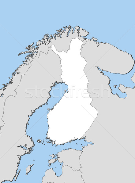 ストックフォト: 地図 · フィンランド · 政治的 · いくつかの · 地域 · 抽象的な