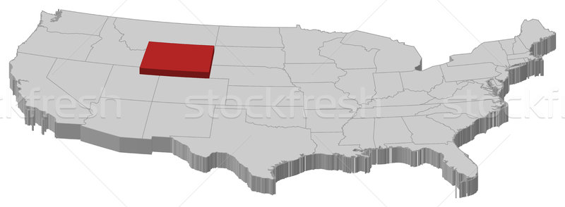 [[stock_photo]]: Carte · États-Unis · Wyoming · politique · plusieurs · résumé