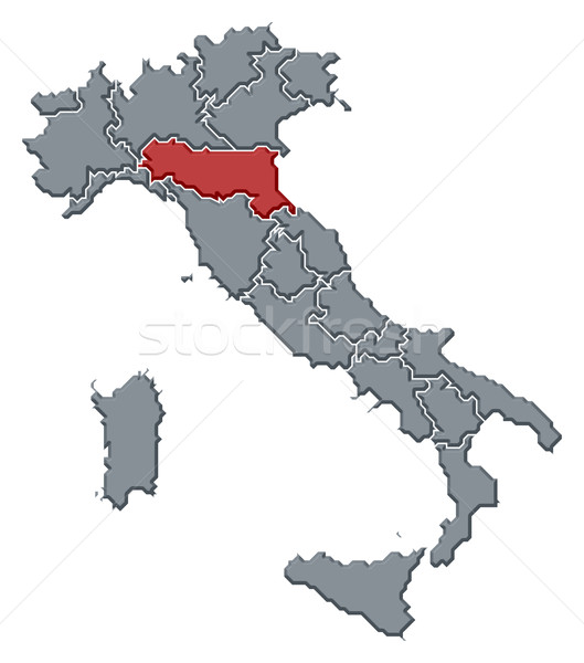 Map of Italy, Emilia-Romagna highlighted Stock photo © Schwabenblitz