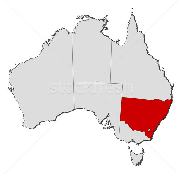 Map of Australia, New South Wales highlighted Stock photo © Schwabenblitz