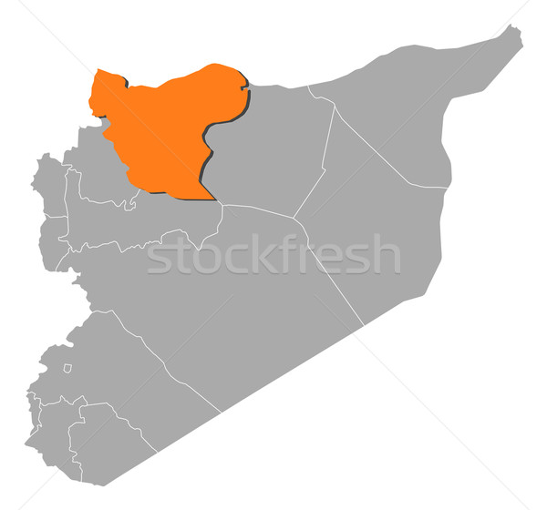 Map of Syria, Aleppo highlighted Stock photo © Schwabenblitz