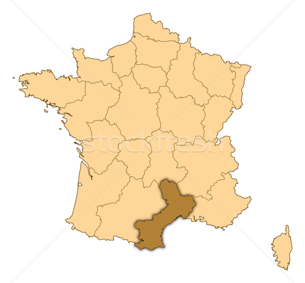Map of France, Languedoc-Roussillon highlighted Stock photo © Schwabenblitz