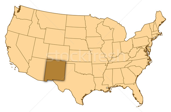 Map of United States, New Mexico highlighted Stock photo © Schwabenblitz