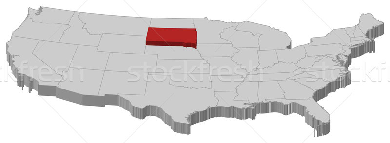 Mapa Estados Unidos Dakota del Sur político resumen Foto stock © Schwabenblitz