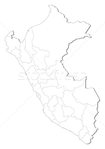 ストックフォト: 地図 · ペルー · 政治的 · いくつかの · 地域 · 抽象的な
