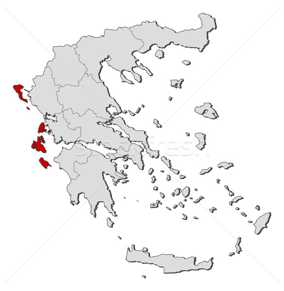 Map of Greece, Ionien Islands highlighted Stock photo © Schwabenblitz