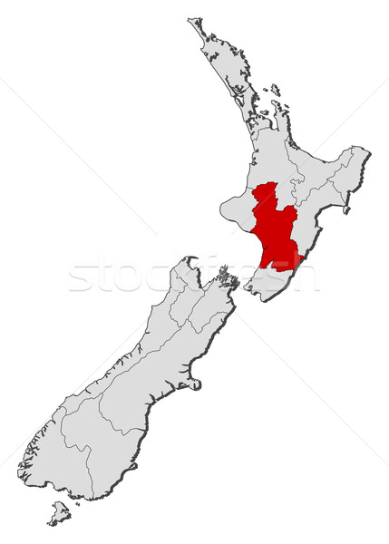 Térkép Új-Zéland politikai néhány régiók földgömb Stock fotó © Schwabenblitz