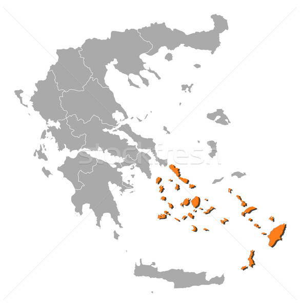 Map of Greece, South Aegean highlighted Stock photo © Schwabenblitz