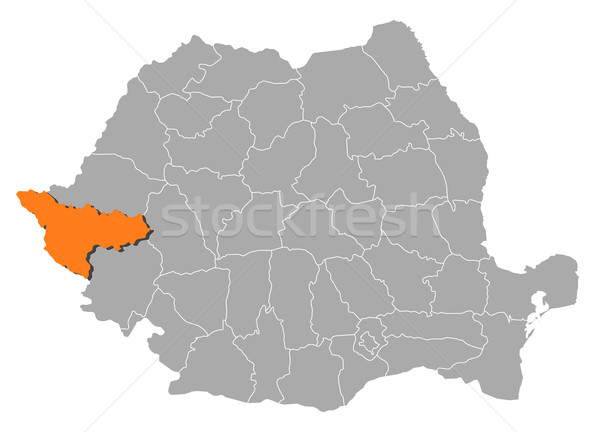 Map of Romania, Timis highlighted Stock photo © Schwabenblitz