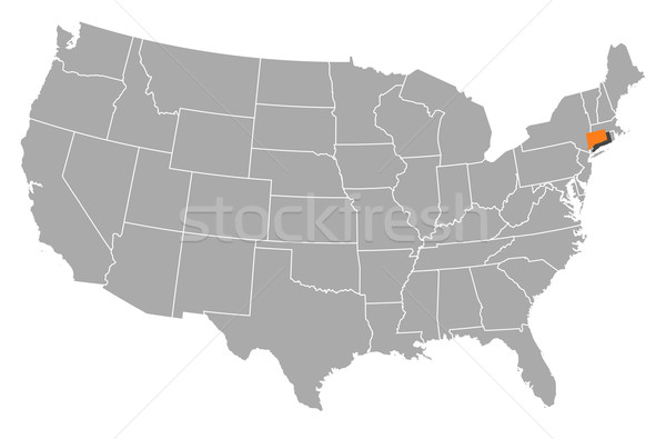 Map of the United States, Connecticut highlighted Stock photo © Schwabenblitz
