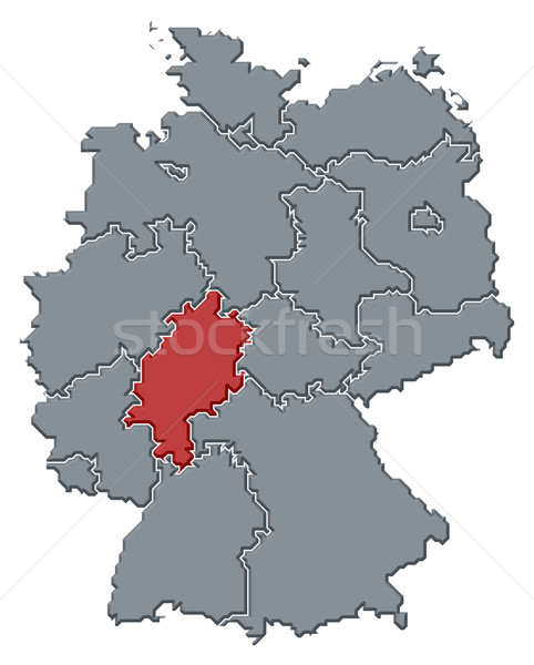 Map of Germany, Hesse highlighted Stock photo © Schwabenblitz