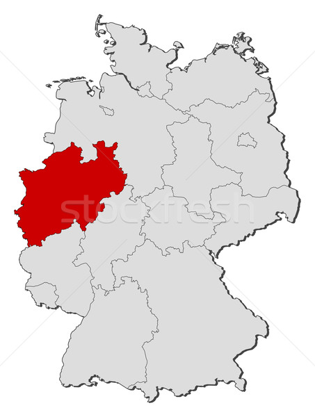 Map of Germany, North Rhine-Westphalia highlighted Stock photo © Schwabenblitz