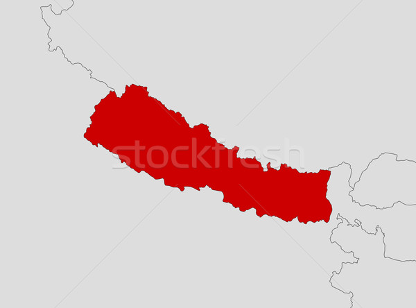 Térkép Nepál politikai néhány absztrakt világ Stock fotó © Schwabenblitz