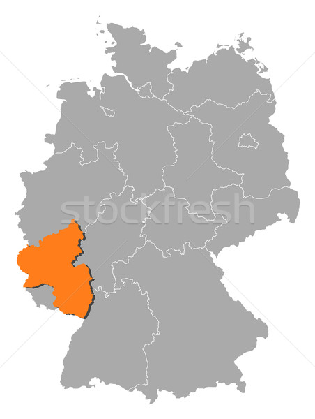 Map of Germany, Rhineland-Palatinate highlighted Stock photo © Schwabenblitz