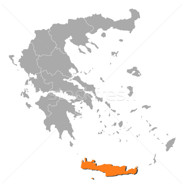 Map of Greece, Crete highlighted Stock photo © Schwabenblitz