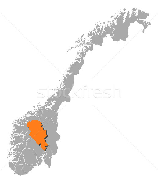 Map of Norway, Oppland highlighted Stock photo © Schwabenblitz