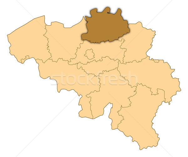 Map of Belgium, Antwerp highlighted Stock photo © Schwabenblitz