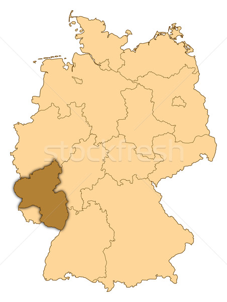 Map of Germany, Rhineland-Palatinate highlighted Stock photo © Schwabenblitz
