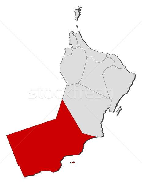 Map of Oman, Dhofar highlighted Stock photo © Schwabenblitz