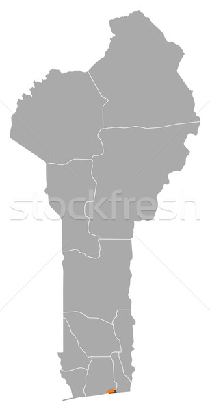 Map of Benin, Littoral highlighted Stock photo © Schwabenblitz