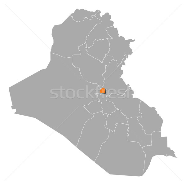 Map of Iraq, Bagdad highlighted Stock photo © Schwabenblitz