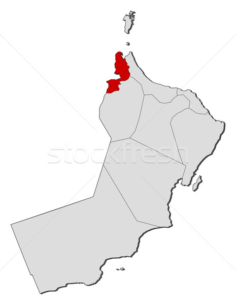 Map of Oman, Al Buraimi highlighted Stock photo © Schwabenblitz