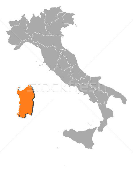 Stok fotoğraf: Harita · İtalya · siyasi · birkaç · bölgeler · soyut