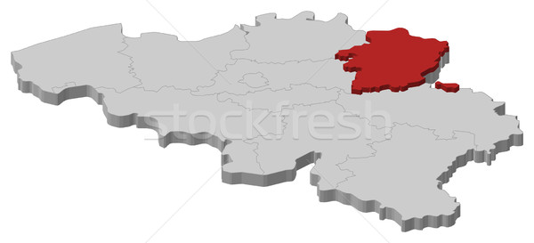 Map of Belgium, Limburg highlighted Stock photo © Schwabenblitz