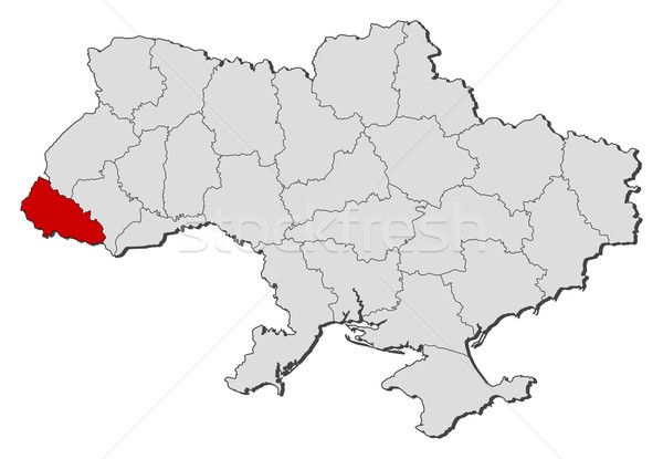 Map of Ukraine, Zakarpattia highlighted Stock photo © Schwabenblitz