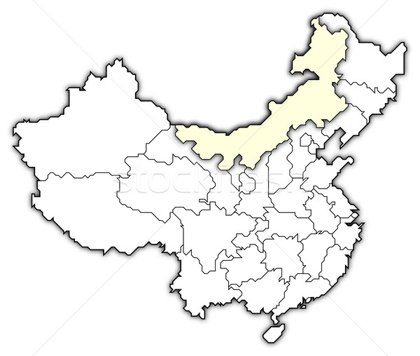 Mappa Cina interno Mongolia politico parecchi Foto d'archivio © Schwabenblitz