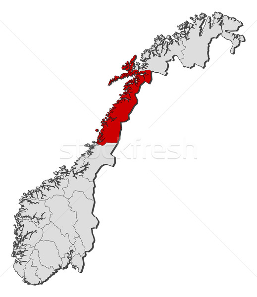 Map of Norway, Nordland highlighted Stock photo © Schwabenblitz