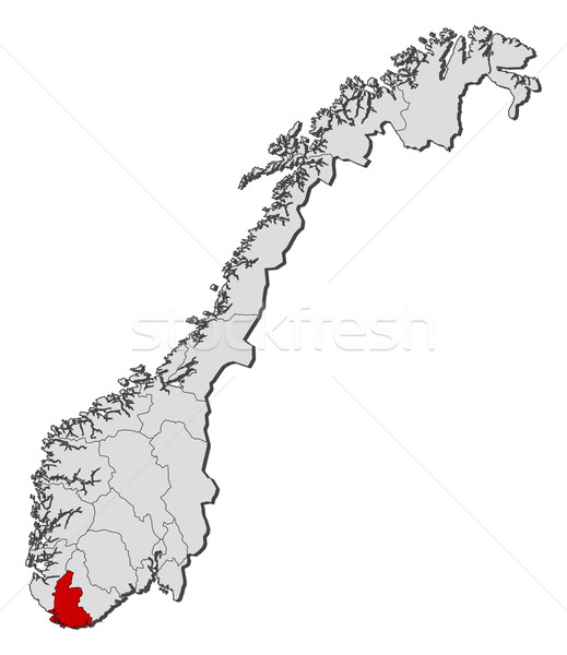 Map of Norway, Vest-Agder highlighted Stock photo © Schwabenblitz
