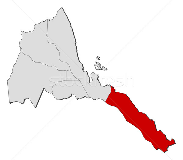 Map of Eritrea, Southern Red Sea Region highlighted Stock photo © Schwabenblitz