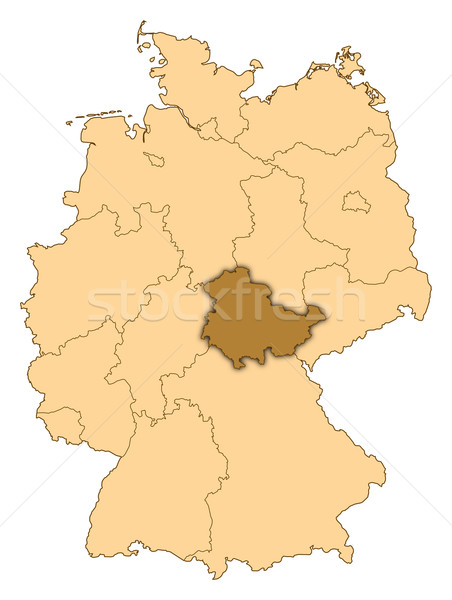 Map of Germany, Thuringia highlighted Stock photo © Schwabenblitz