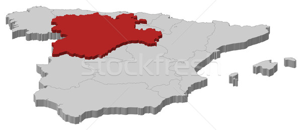 Map of Spain, Castile and Le Stock photo © Schwabenblitz