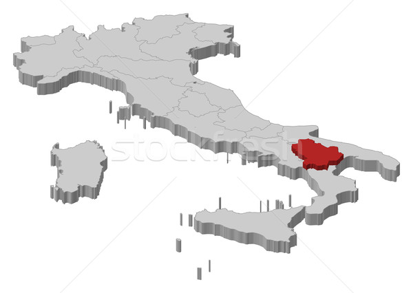 ストックフォト: 地図 · イタリア · 政治的 · いくつかの · 地域 · 抽象的な