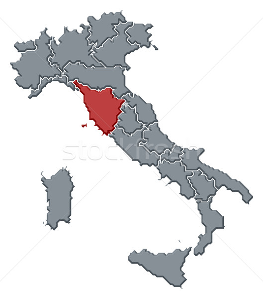 Hartă Italia Toscana politic Imagine de stoc © Schwabenblitz
