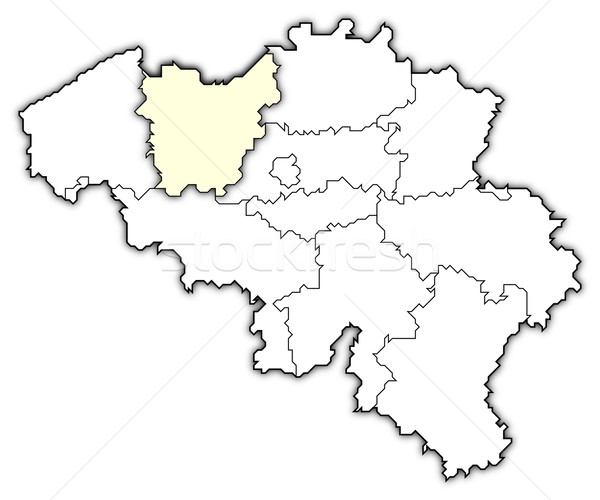 Map of Belgium, East Flanders highlighted Stock photo © Schwabenblitz