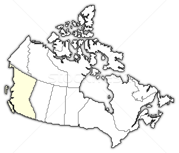 Map of Canada, British Columbia highlighted Stock photo © Schwabenblitz