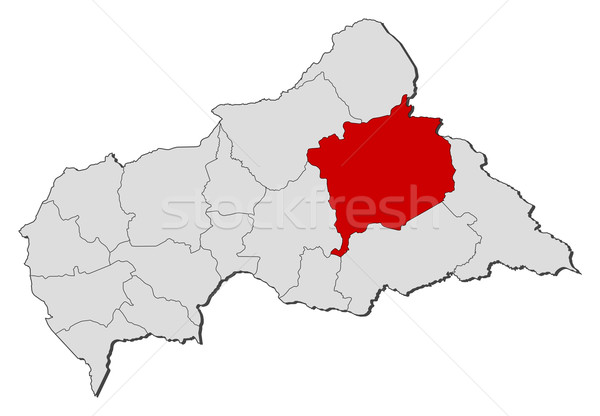 Map of Central African Republic, Haute-Kotto highlighted Stock photo © Schwabenblitz