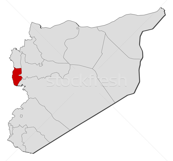 Map of Syria, Tartus highlighted Stock photo © Schwabenblitz