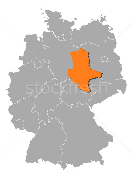 Map of Germany, Saxony-Anhalt highlighted Stock photo © Schwabenblitz