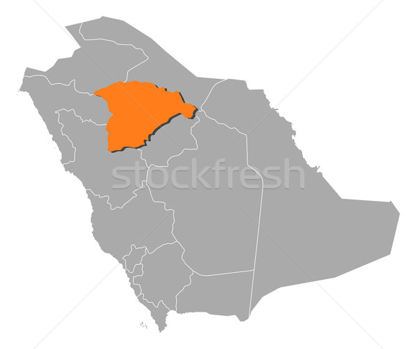 Map of Saudi Arabia, Ha'il highlighted Stock photo © Schwabenblitz