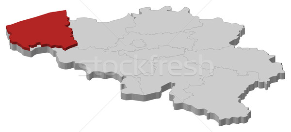 Hartă Belgia vest politic abstract Imagine de stoc © Schwabenblitz