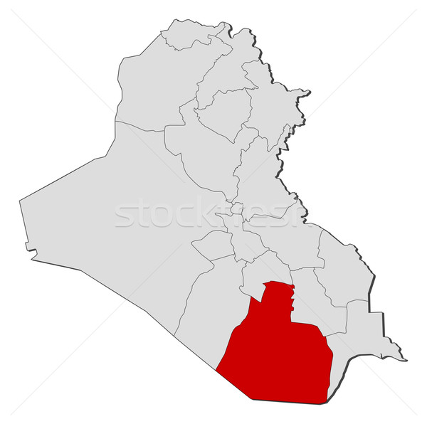 Map of Iraq, Al Muthanna highlighted Stock photo © Schwabenblitz