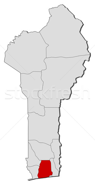 Map of Benin, Atlantique highlighted Stock photo © Schwabenblitz