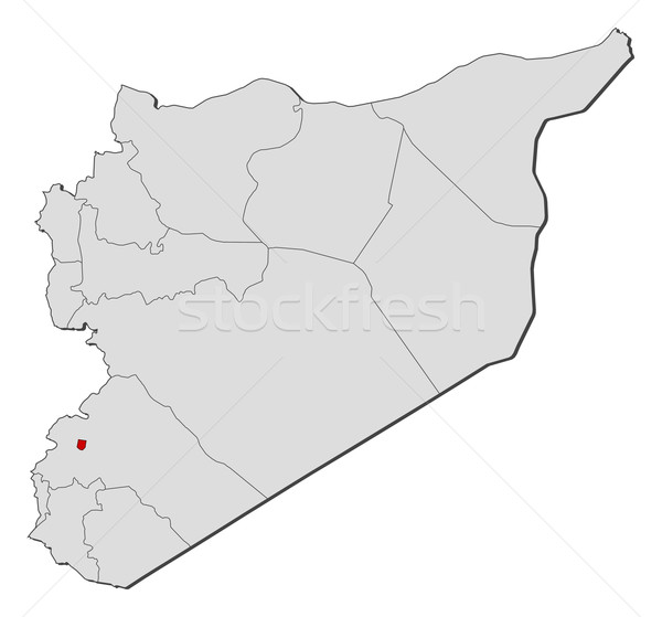 Map of Syria, Damascus highlighted Stock photo © Schwabenblitz